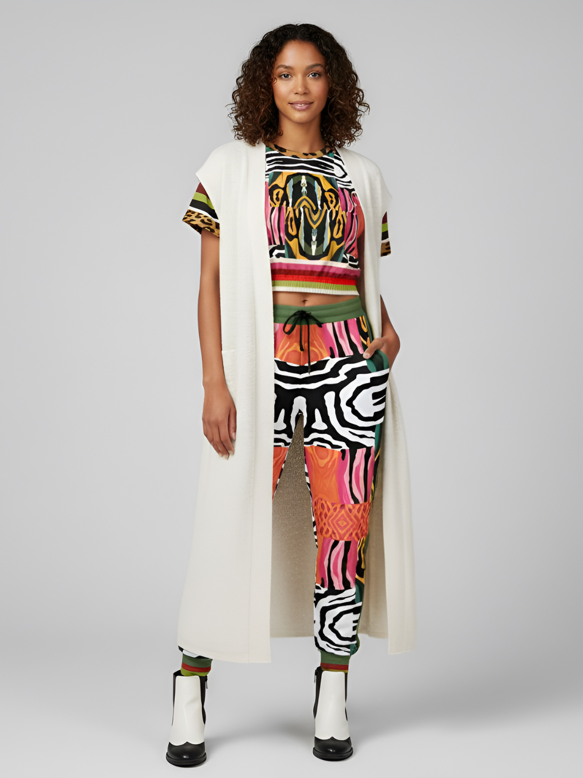 Walk on the Wild Side Abstract Zebra Print Eco-Poly Unisex Joggers