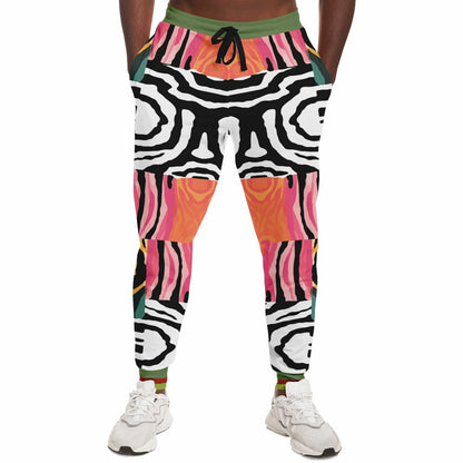 Walk on the Wild Side Abstract Zebra Print Eco-Poly Unisex Joggers