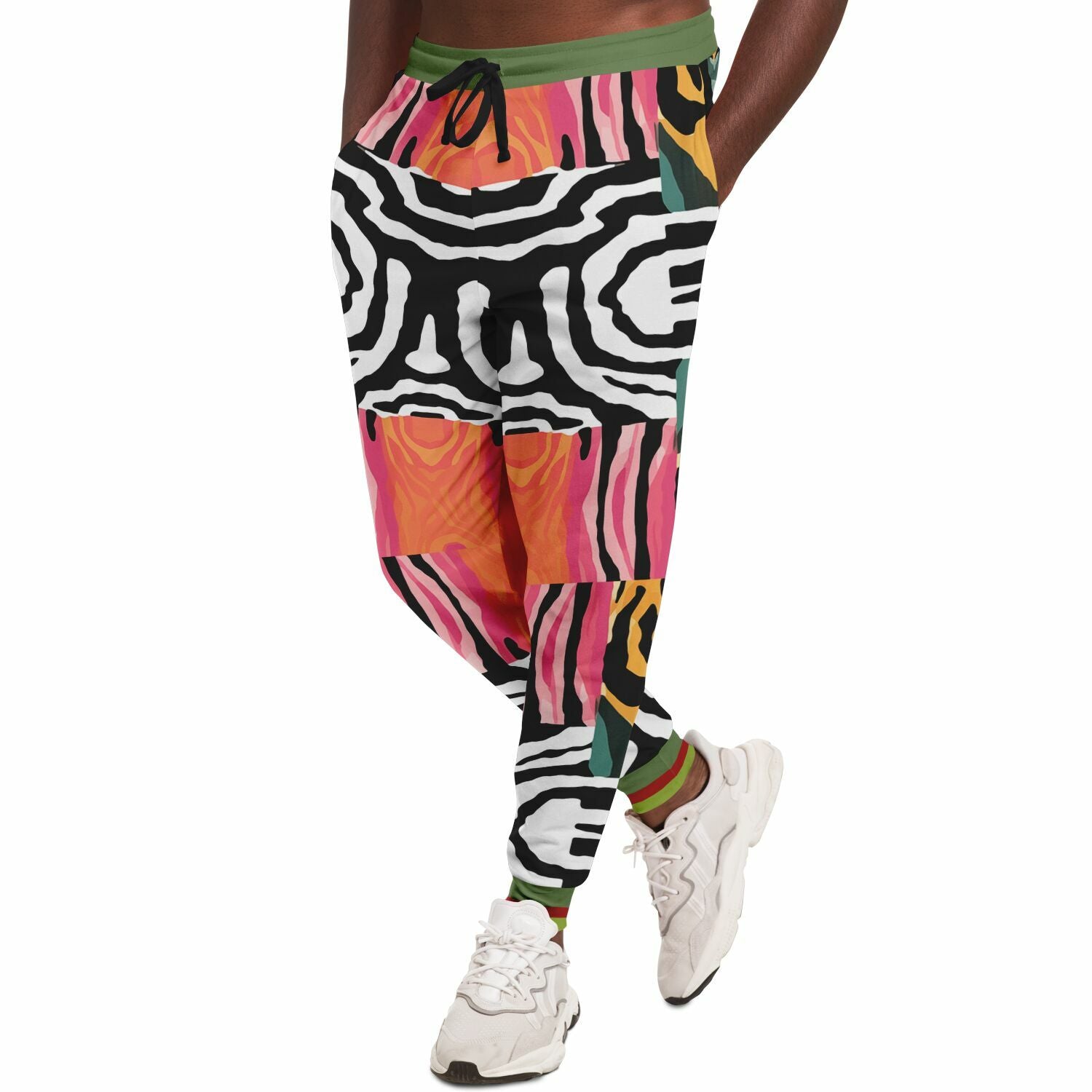 Walk on the Wild Side Abstract Zebra Print Eco-Poly Unisex Joggers