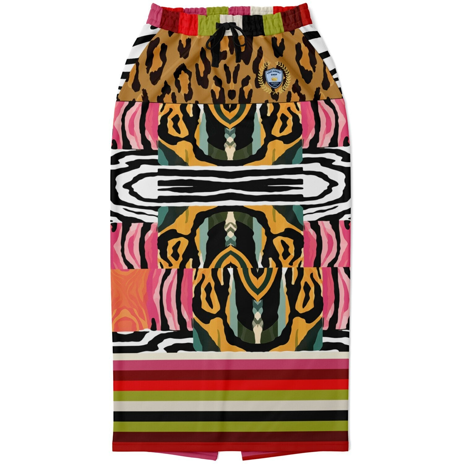 Walk on the Wild Side Abstract Zebra Print Eco-Poly Long Pocket Skirt