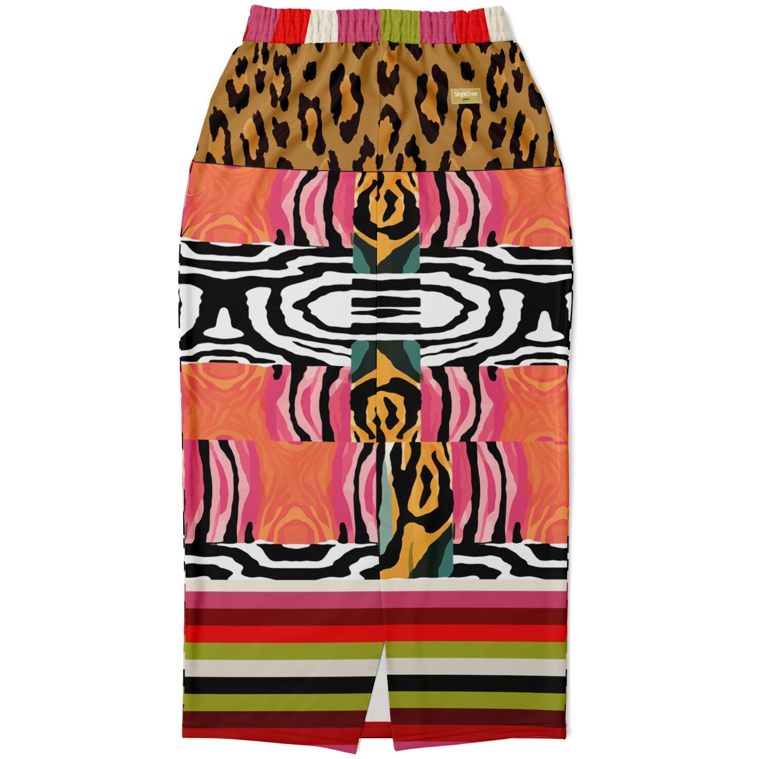 Walk on the Wild Side Abstract Zebra Print Eco-Poly Long Pocket Skirt