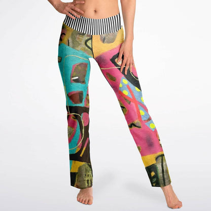 Walking in Geometric Colorblock Flare Leggings