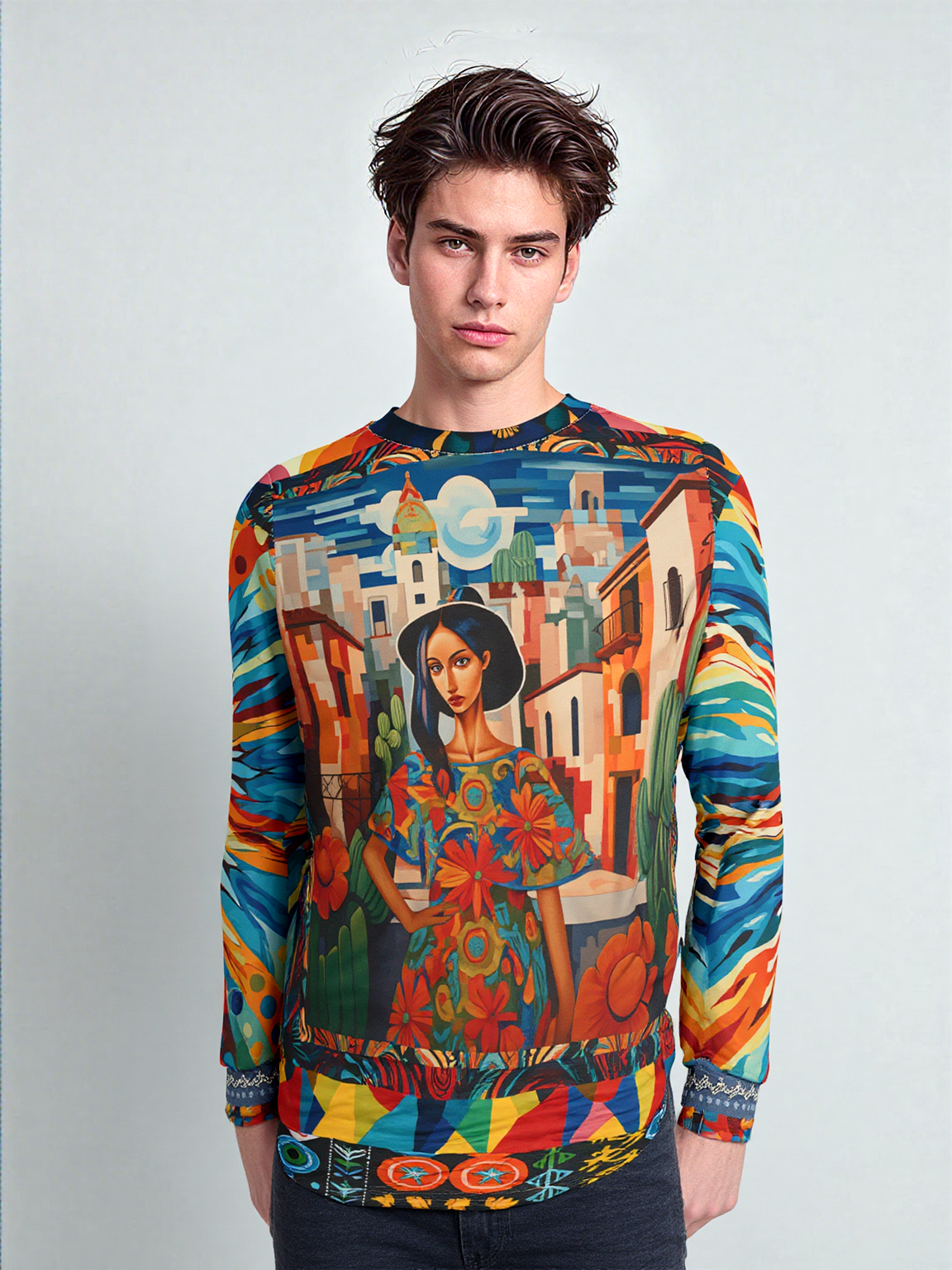 Walking the Promenade in Puebla Unisex Sweatshirt (Gold Label)
