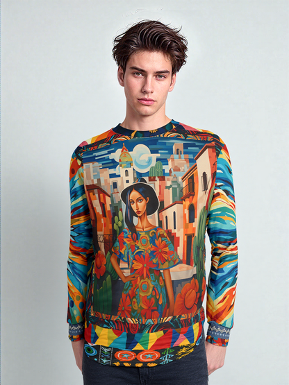Walking the Promenade in Puebla Unisex Sweatshirt (Gold Label)