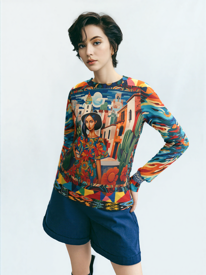 Walking the Promenade in Puebla Unisex Sweatshirt (Gold Label)