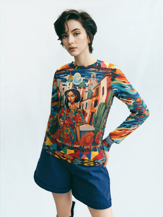 Walking the Promenade in Puebla Unisex Sweatshirt (Gold Label)