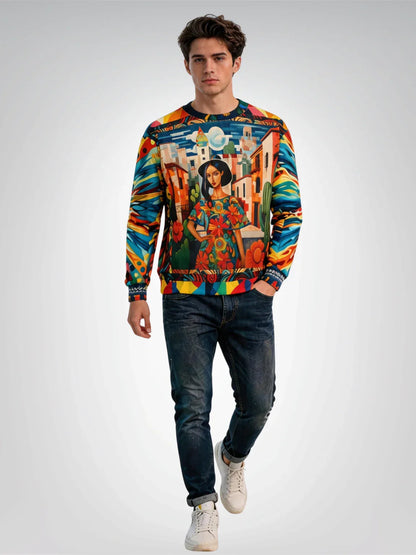 Walking the Promenade in Puebla Unisex Sweatshirt (Gold Label)