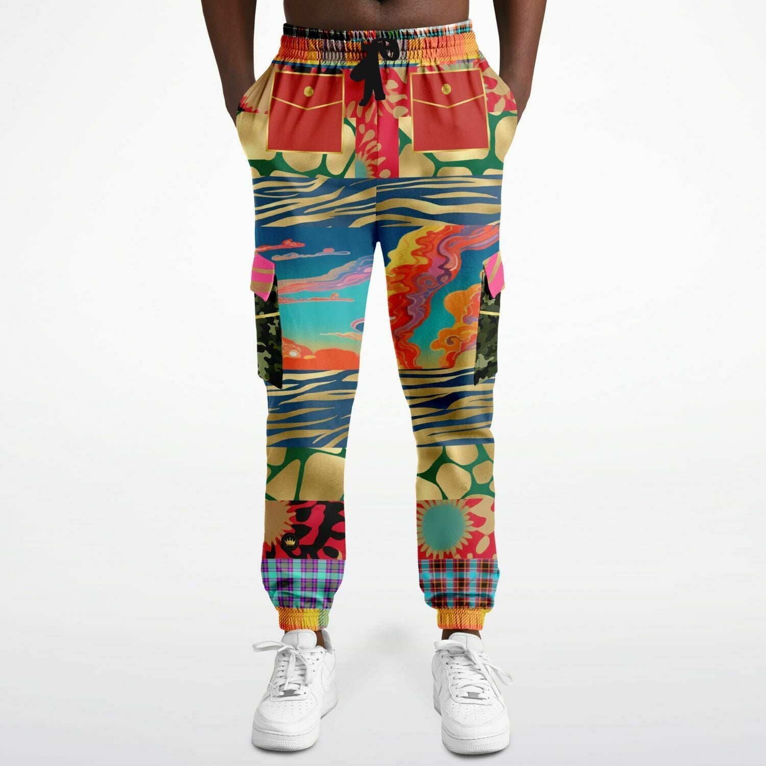 Walking the Runway Patchwork Eco-Poly Unisex Cargo Joggers