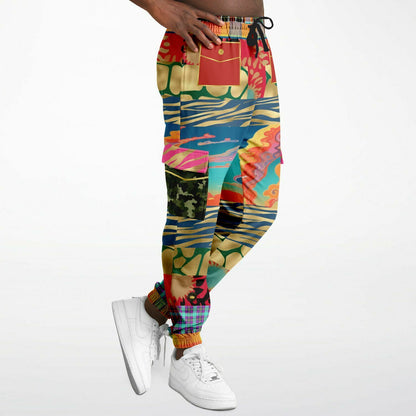 Walking the Runway Patchwork Eco-Poly Unisex Cargo Joggers