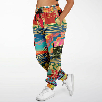 Walking the Runway Patchwork Eco-Poly Unisex Cargo Joggers