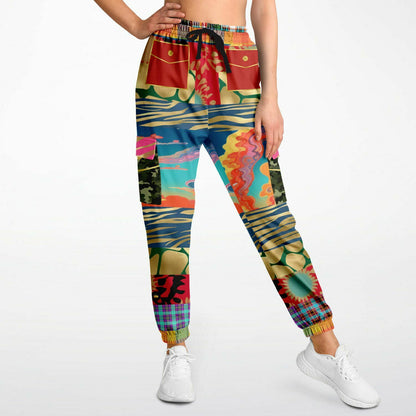 Walking the Runway Patchwork Eco-Poly Unisex Cargo Joggers