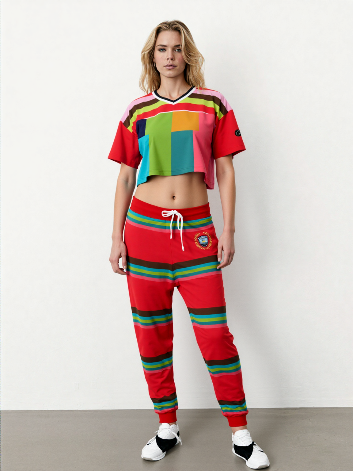 Watermelon Crush Rugby Stripe Eco-Poly Unisex Joggers