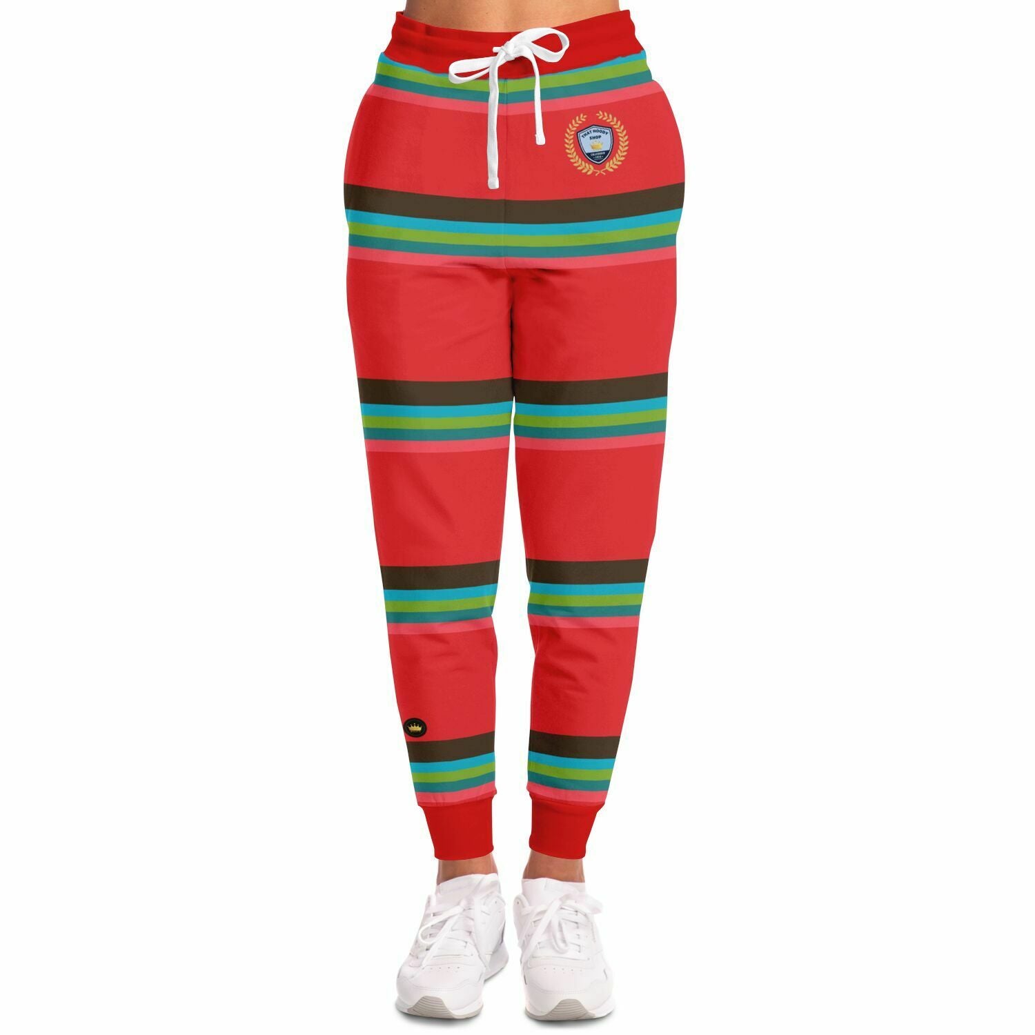 Watermelon Crush Rugby Stripe Eco-Poly Unisex Joggers