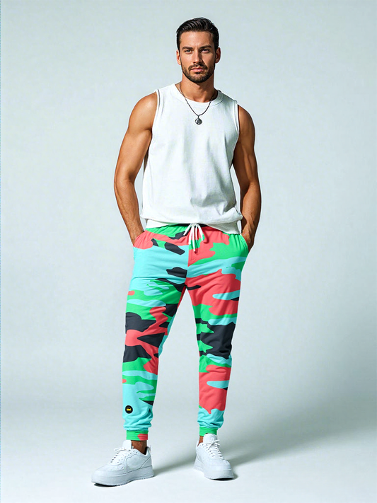 Watermelon Mint Eco-Poly Camo Unisex Joggers