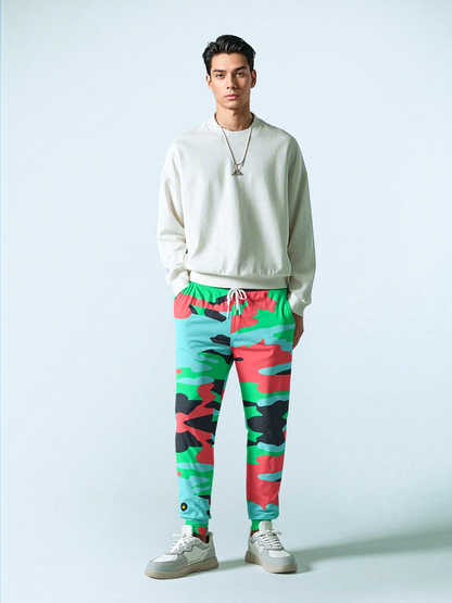 Watermelon Mint Eco-Poly Camo Unisex Joggers