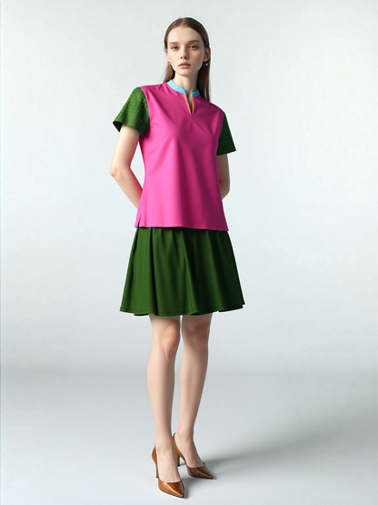 Hunter Green Solid Skater-Style Golf Skirt