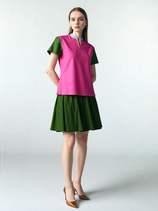Hunter Green Solid Skater-Style Golf Skirt