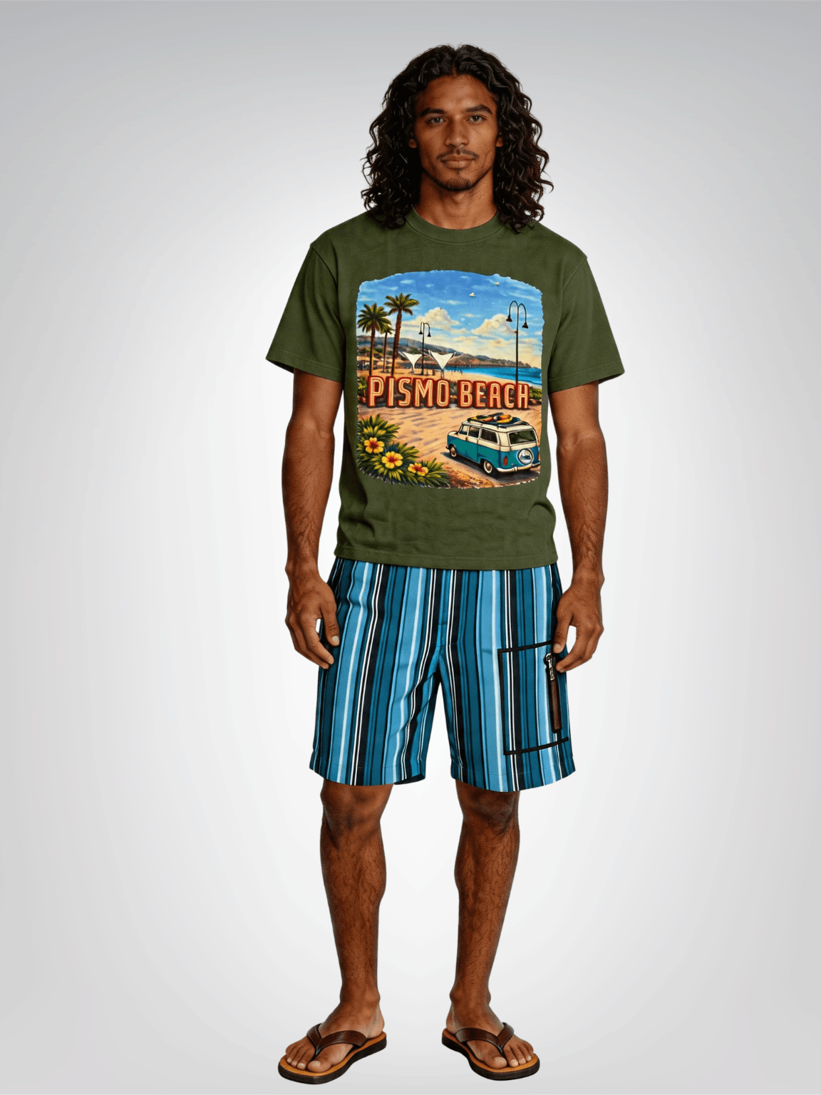Welcome to Pismo Beach - Hippie Bus Edition - Heavyweight Tee
