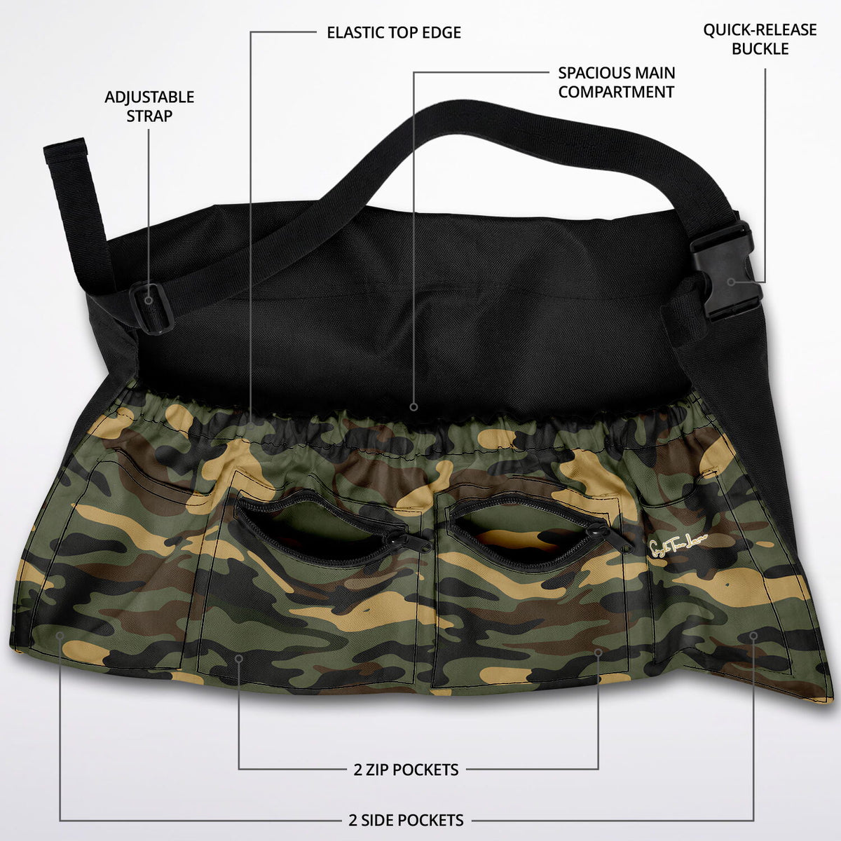 Wild at Heart in Woodland Camouflage Garden Harvest Bag
