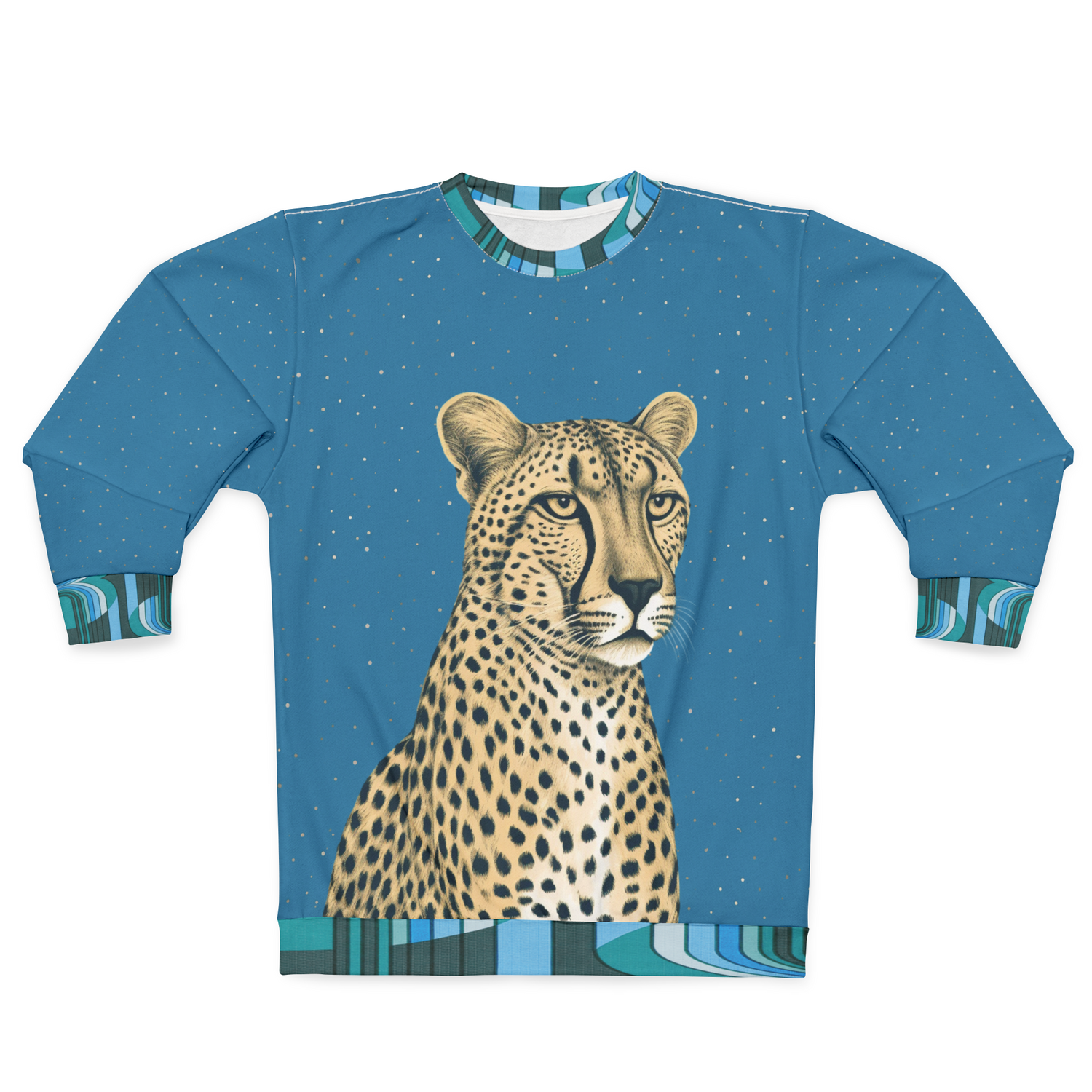 Wild Cheetah in Blue Unisex Sweatshirt (Gold Label)