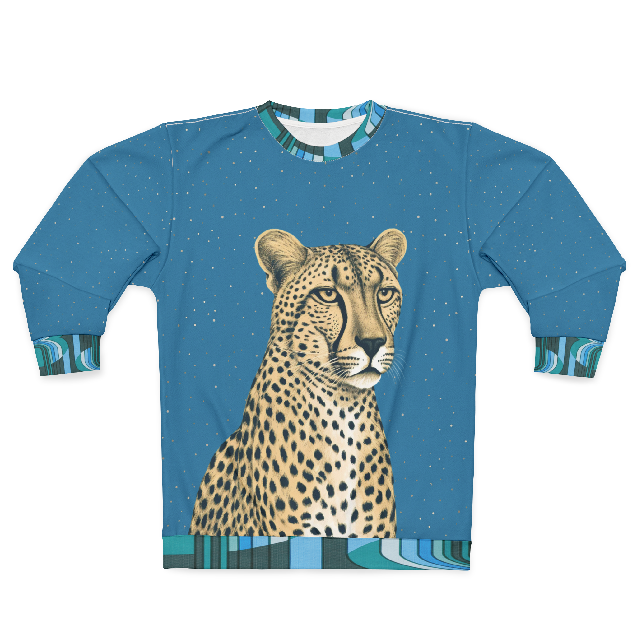 Wild Cheetah in Blue Unisex Sweatshirt (Gold Label)