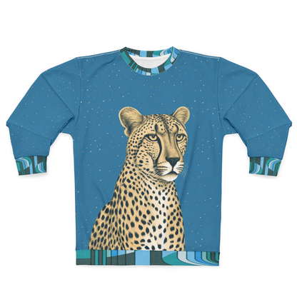 Wild Cheetah in Blue Unisex Sweatshirt (Gold Label)