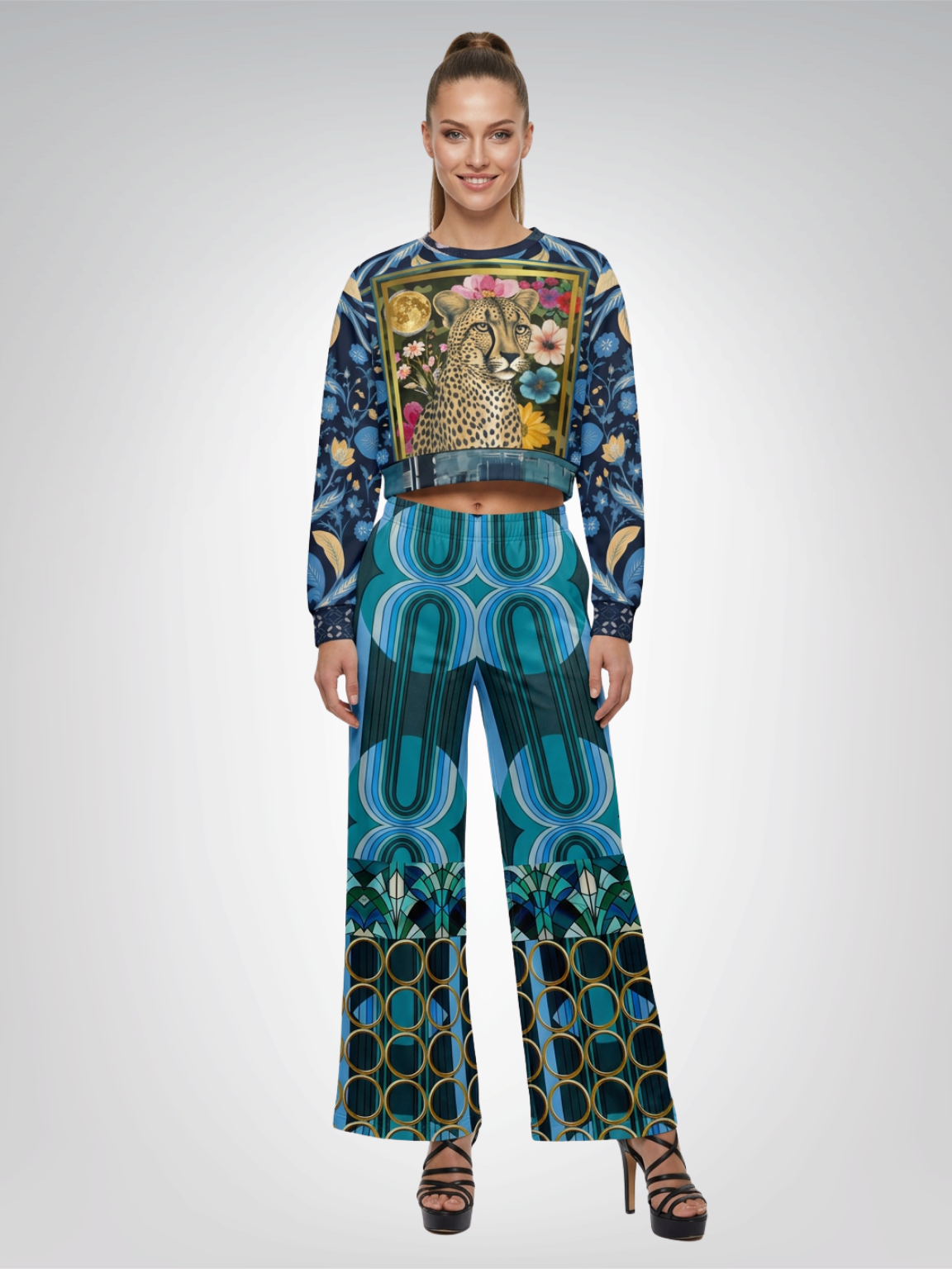 Dreaming of the 70s in Retro Links Eco-Poly Wide Leg Pants