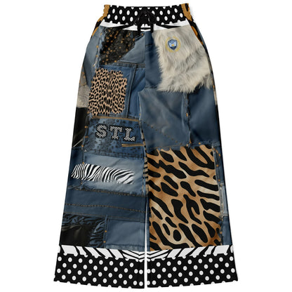 Wild Denim Patchwork Haberdashery Eco-Poly Wide Leg Pants