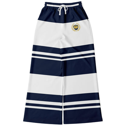 Wimbledon Blue Barbarian Stripe Eco-Poly Wide Leg Pants