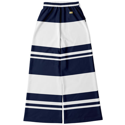 Wimbledon Blue Barbarian Stripe Eco-Poly Wide Leg Pants