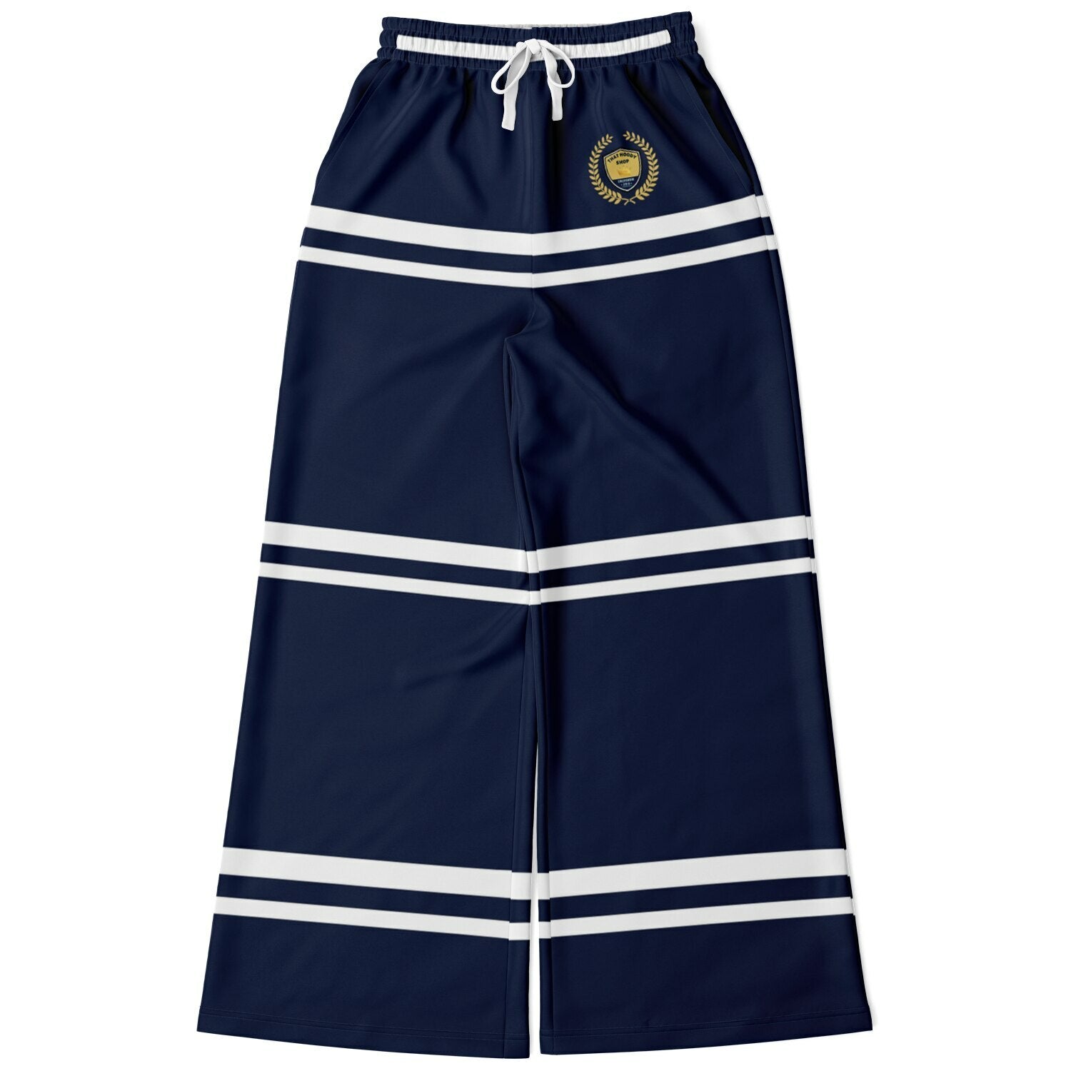 Wimbledon Blue Stripe Eco-Poly Wide Leg Pants