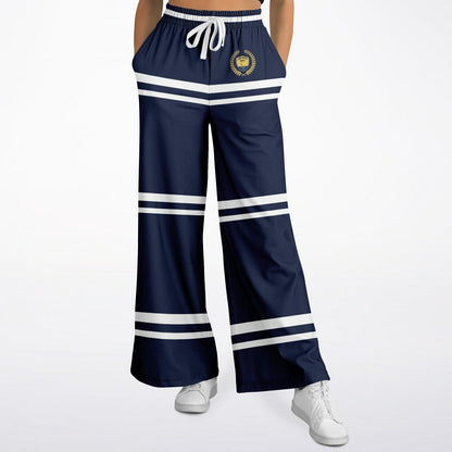 Wimbledon Blue Stripe Eco-Poly Wide Leg Pants