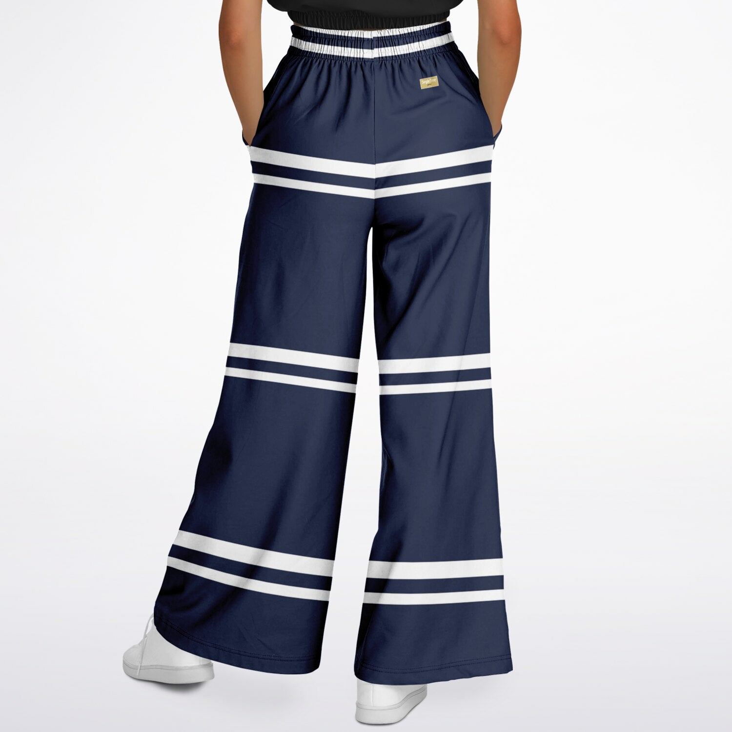 Wimbledon Blue Stripe Eco-Poly Wide Leg Pants