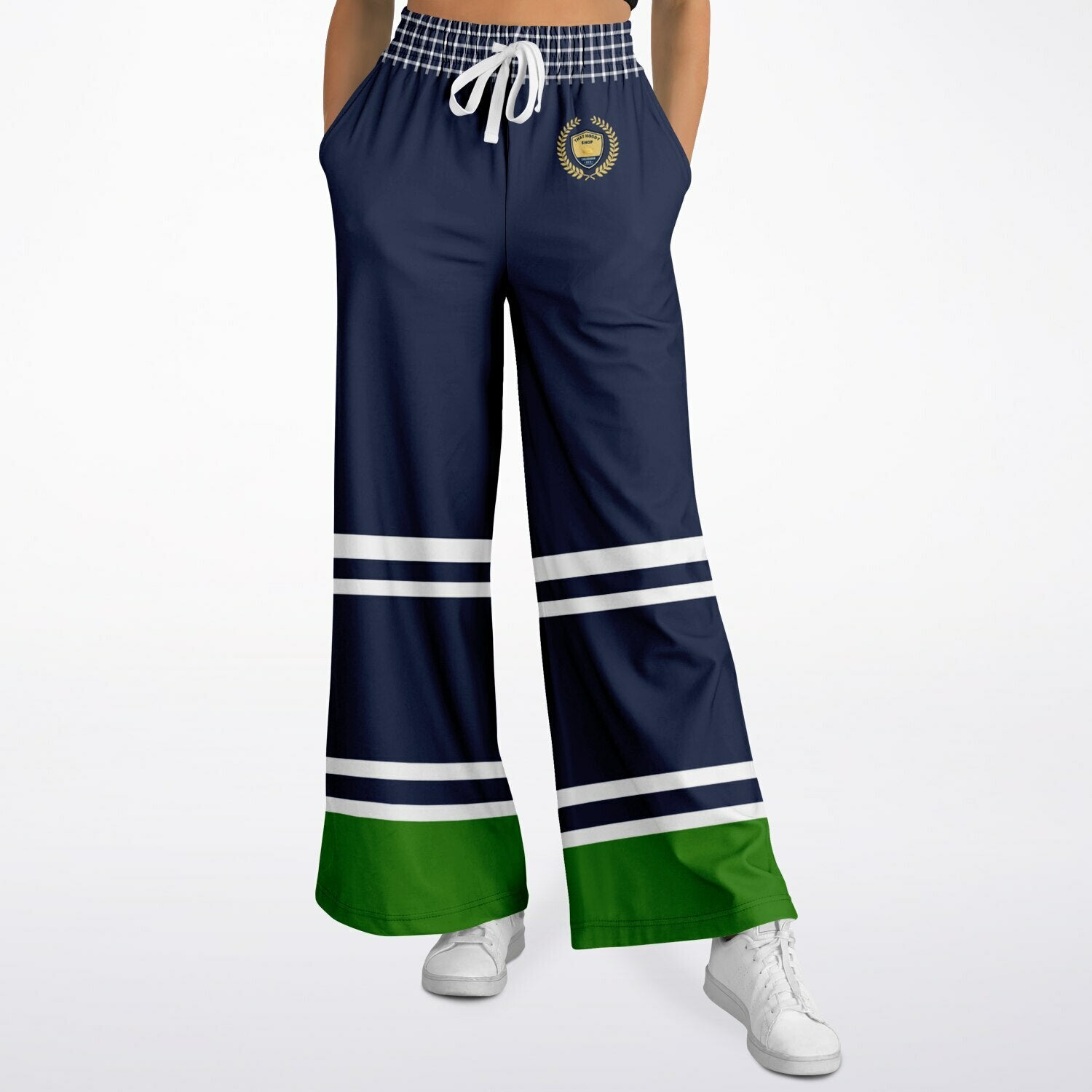 Wimbledon Green Flash Eco-Poly Wide Leg Pants