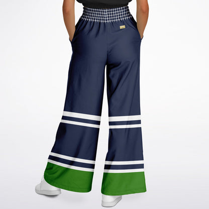 Wimbledon Green Flash Eco-Poly Wide Leg Pants