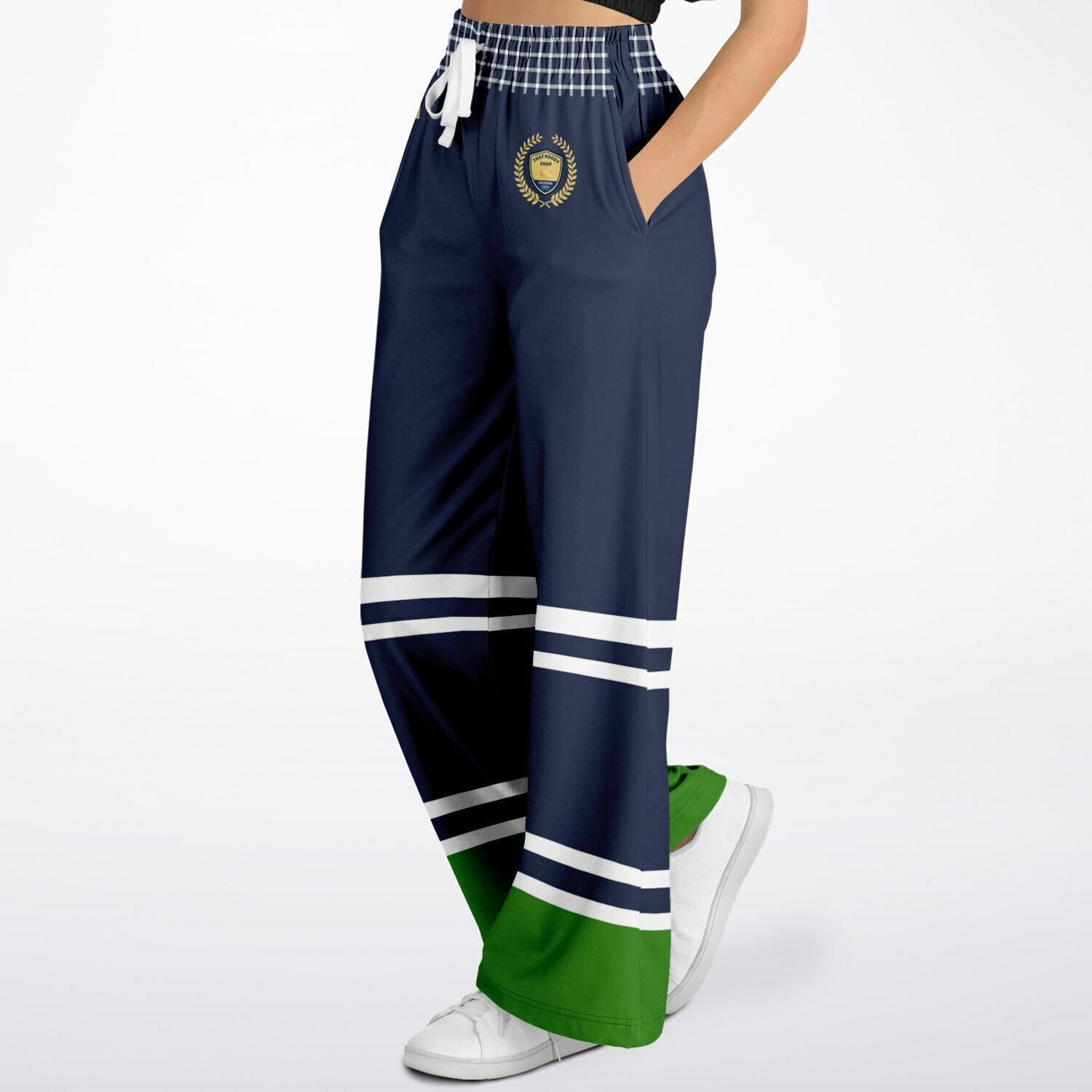 Wimbledon Green Flash Eco-Poly Wide Leg Pants