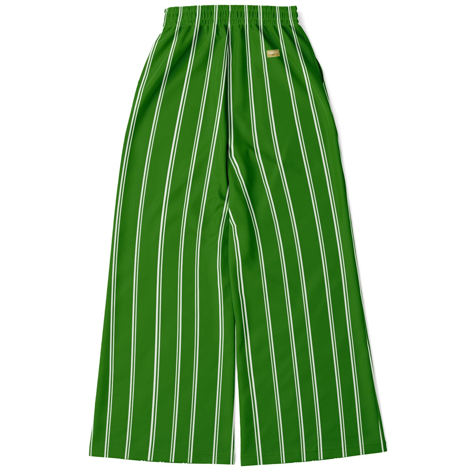 Wimbledon Regal Stripe in Green Eco-Poly Wide Leg Pants