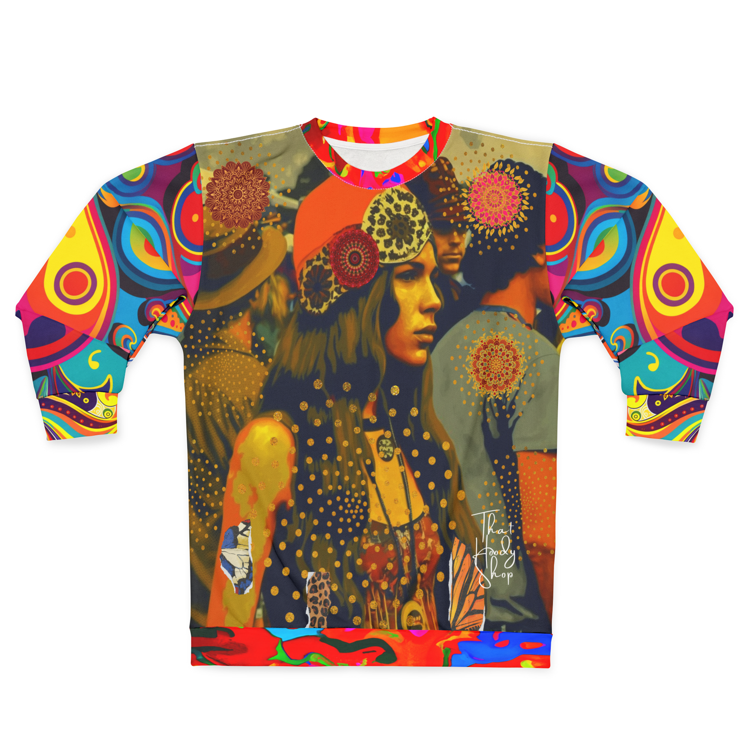 Woodstock Girl Mandala Unisex Sweatshirt (Gold Label)