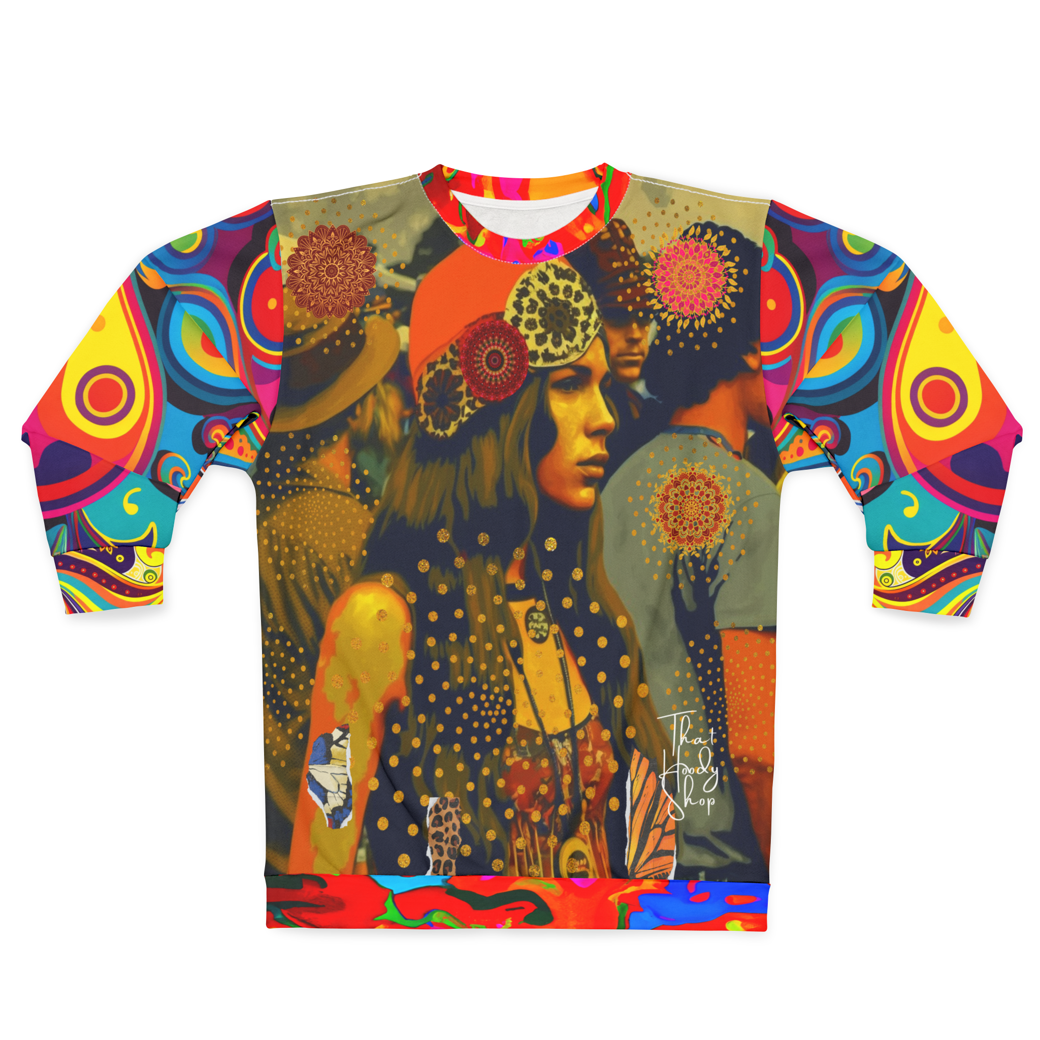 Woodstock Girl Mandala Unisex Sweatshirt (Gold Label)