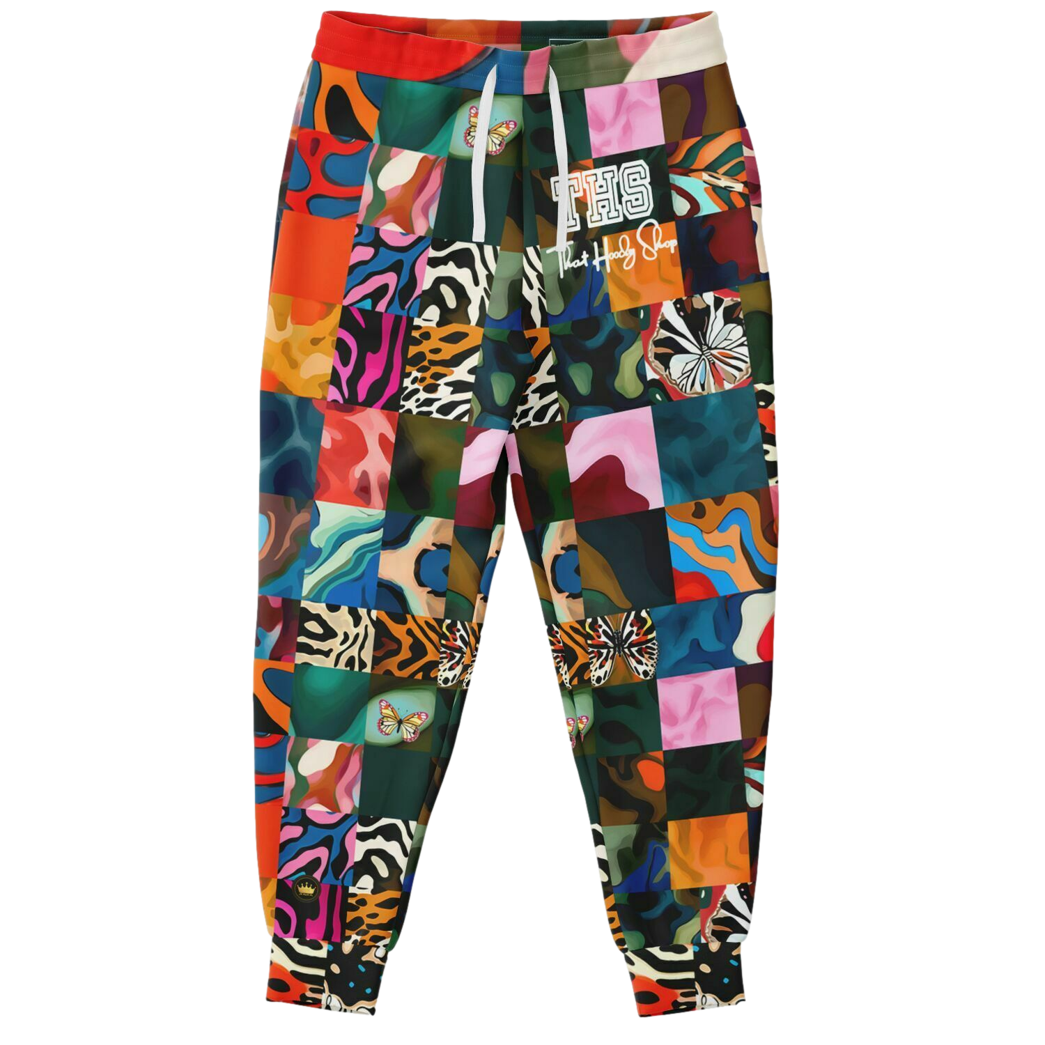 Wowzer Zowzer Animal Print Patchwork Eco-Poly Unisex Joggers