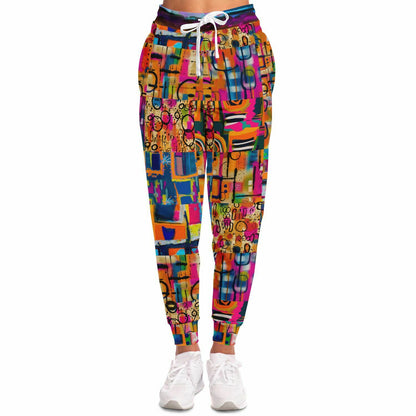 You Got Me Abstract Leopard Graffiti Eco-Poly Unisex Joggers