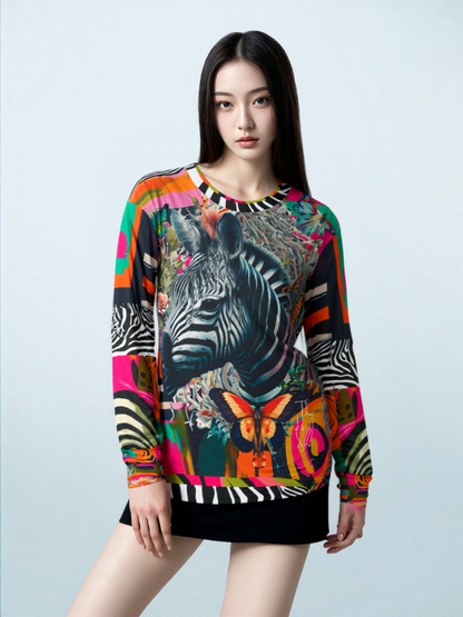 Zebra Fantasia Butterfly Swirl Unisex Sweatshirt (Gold Label)
