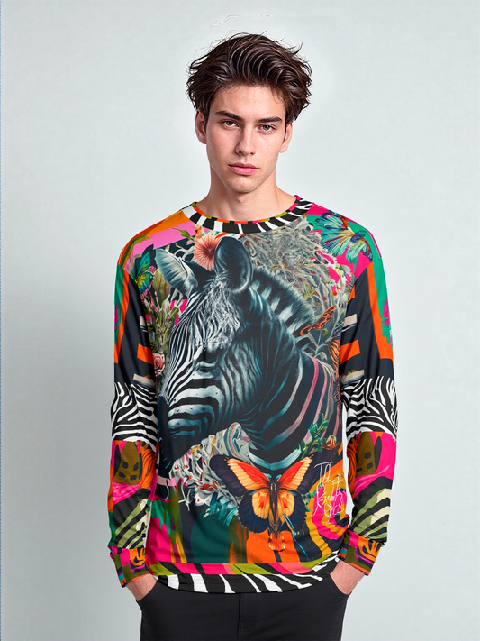 Zebra Fantasia Butterfly Swirl Unisex Sweatshirt (Gold Label)