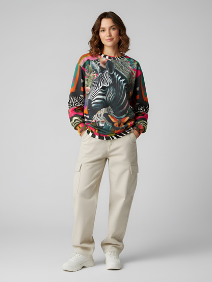 Zebra Fantasia Butterfly Swirl Unisex Sweatshirt (Gold Label)