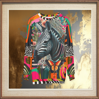Zebra Fantasia Butterfly Swirl Unisex Sweatshirt (Gold Label)