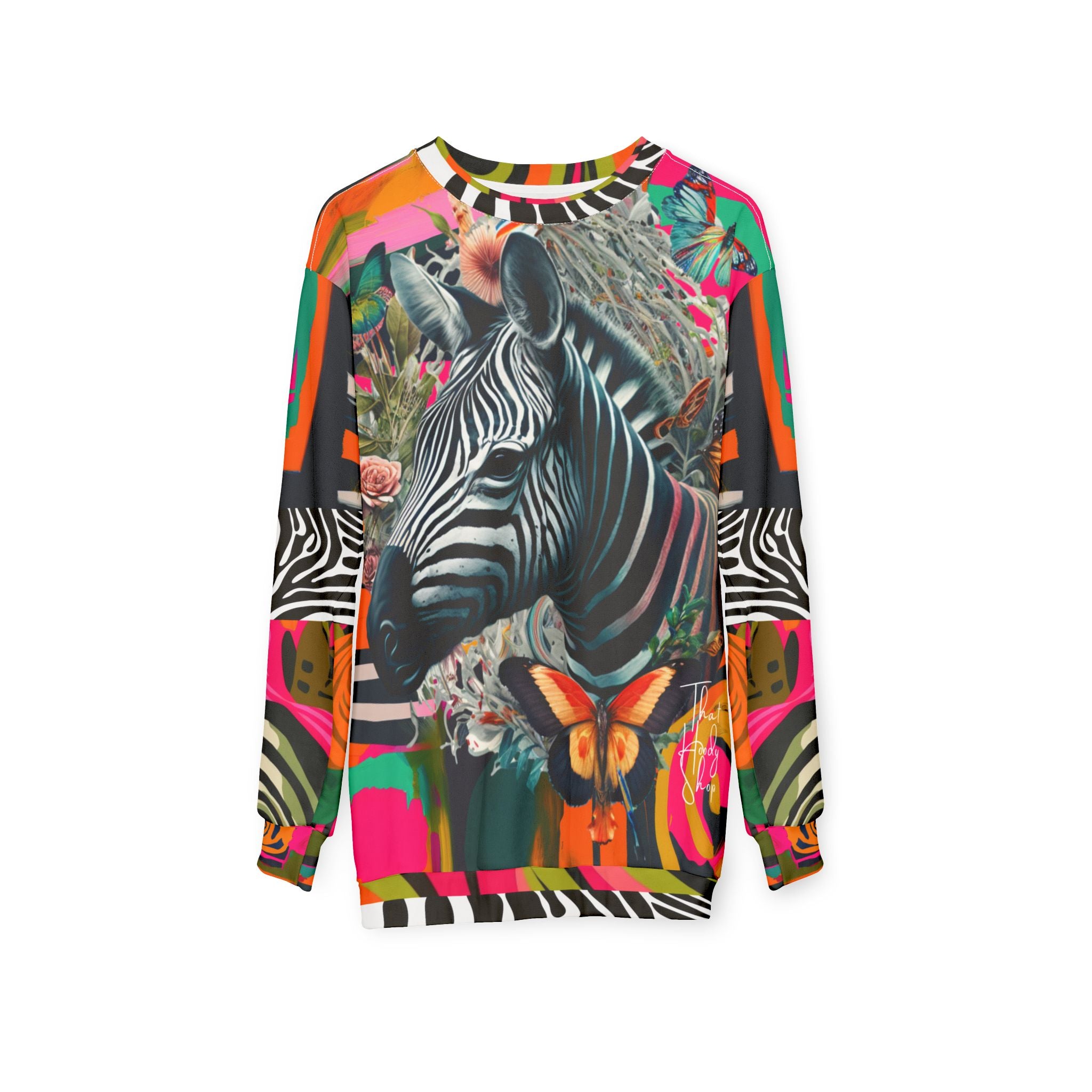 Zebra Fantasia Butterfly Swirl Unisex Sweatshirt (Gold Label)