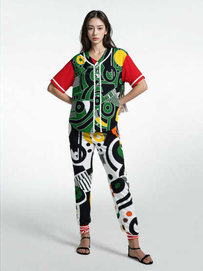 Zebra in African Abstract Short Sleeve Eco-Poly Reversible Baseball Jersey