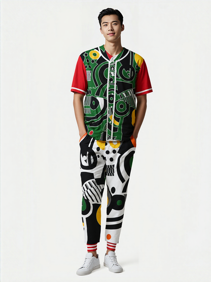 Zebra in African Abstract Short Sleeve Eco-Poly Reversible Baseball Jersey