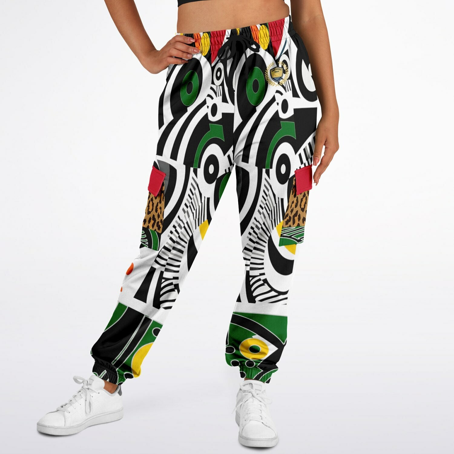 Zebra in African Abstract Eco-Poly Unisex Cargo Joggers
