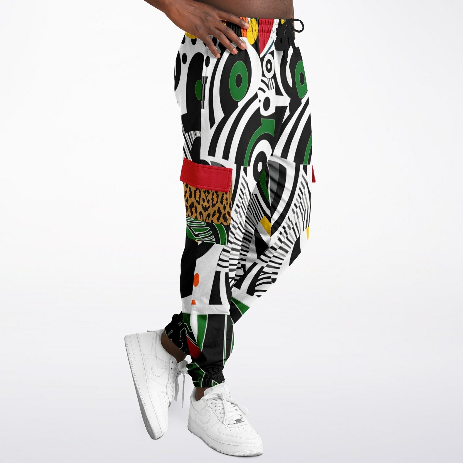 Zebra in African Abstract Eco-Poly Unisex Cargo Joggers